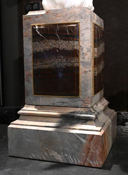 Pair of pedestals in Sarrancolin and Campan marbles-1