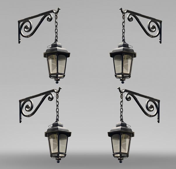 Superb set of four Regency style lanterns-0