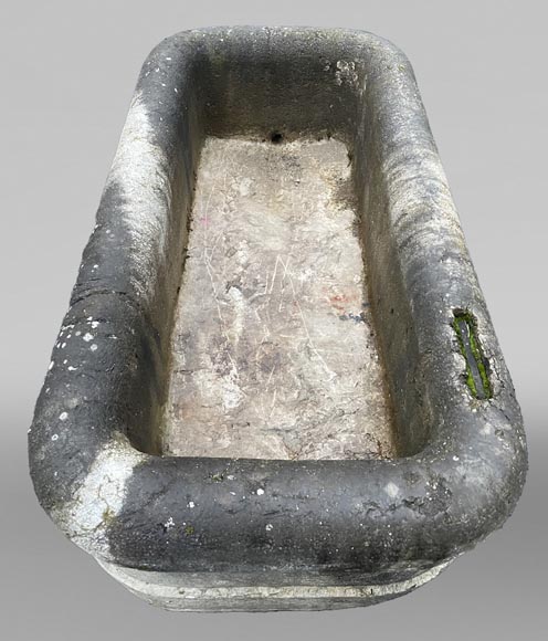 A large antique carved stone watering trough-2