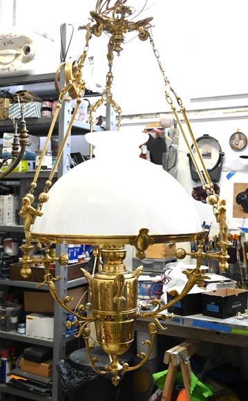 Gilded Bronze Égyptomania Chandelier Gilded Bronze Égyptomania Chandelier-1