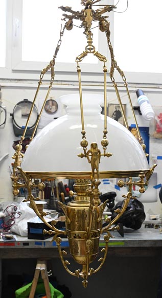 Gilded Bronze Égyptomania Chandelier Gilded Bronze Égyptomania Chandelier-2