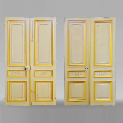 Pair of Louis XVI style double doors in carved wood