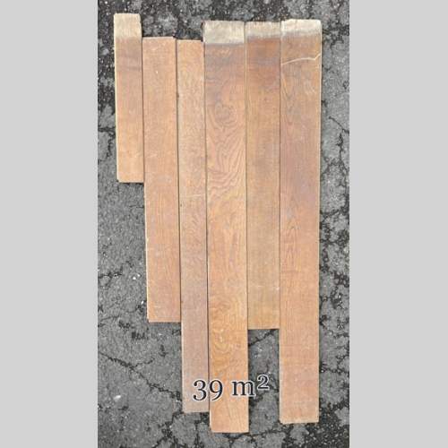 Set of 39 sqm of linear oak parquet flooring, wide planks