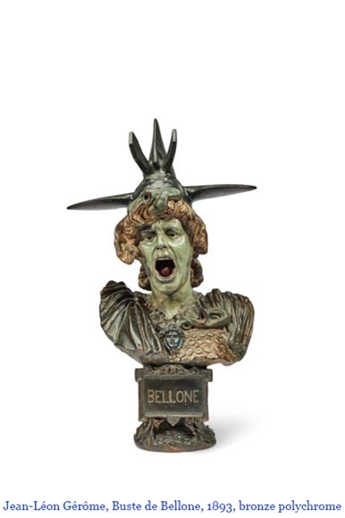 J. SERRE, Pair of bronze caryatids representing Bellona-15