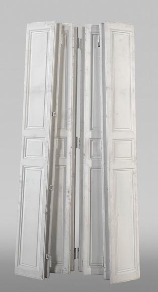 Two pairs of antique oak shutters-2