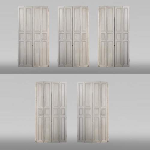 Set of Five Pairs of Folding Interior Oak Shutters