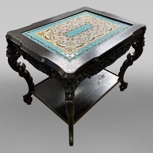 MARTIN-BREY, Japanese-style table with glazed earthenware top
