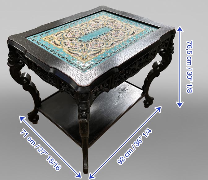 MARTIN-BREY, Japanese-style table with glazed earthenware top-11