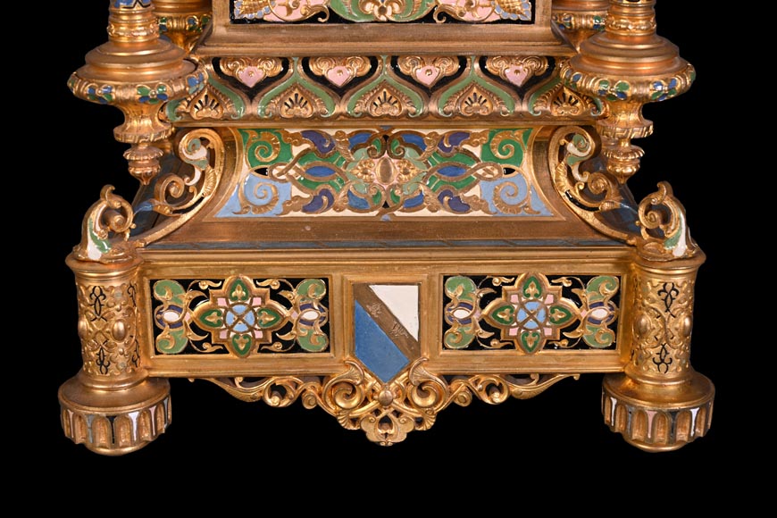 Persian-style double-sided clock and garnitures, Charles Stanislas MATIFAT, dated 1851-10