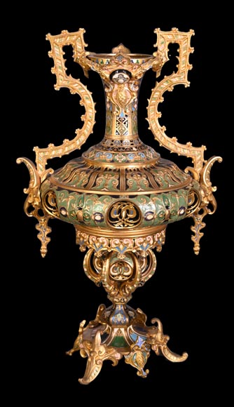 Persian-style double-sided clock and garnitures, Charles Stanislas MATIFAT, dated 1851-14