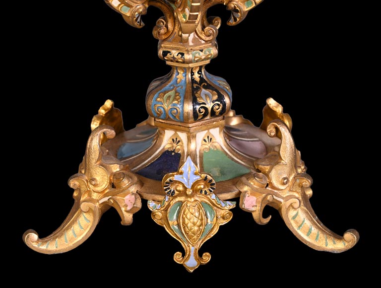 Persian-style double-sided clock and garnitures, Charles Stanislas MATIFAT, dated 1851-20