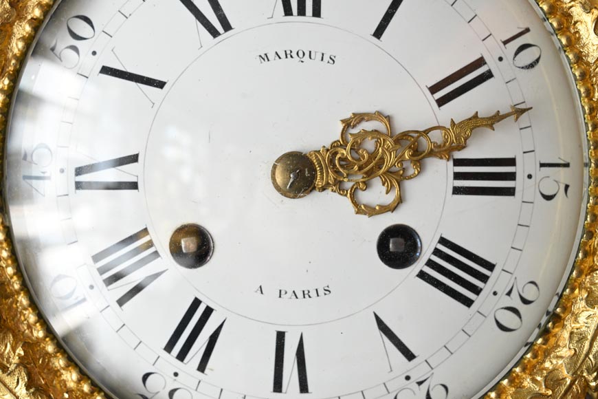 MARQUIS Louis-Auguste, Louis XVI Style Gilt Bronze and Scagliola Clock Set-10