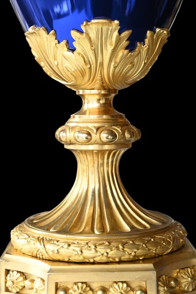 MARQUIS Louis-Auguste, Louis XVI Style Gilt Bronze and Scagliola Clock Set-21