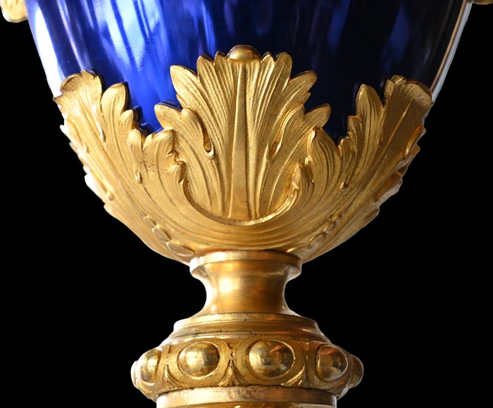 MARQUIS Louis-Auguste, Louis XVI Style Gilt Bronze and Scagliola Clock Set-25