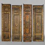 Qajar Art, Set of doors decorated with major scenes of Persian life, late 19th century