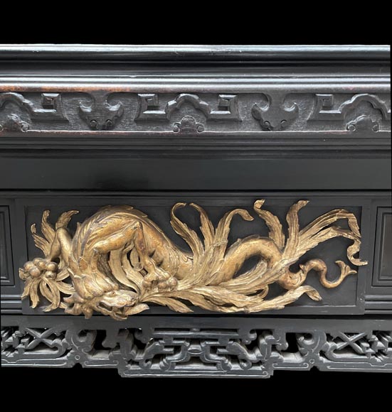 F. GERDERÈS – Japanese-style billiard table in gilded and carved wood F. GERDERÈS – Japanese-style billiard table in gilded and carved wood-11
