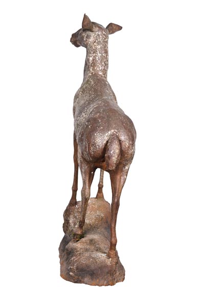 Cast iron statue of a doe, 19th century-4