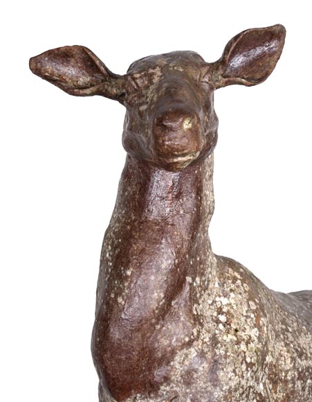 Cast iron statue of a doe, 19th century-5