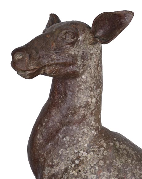Cast iron statue of a doe, 19th century-6