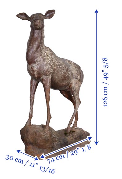 Cast iron statue of a doe, 19th century-11