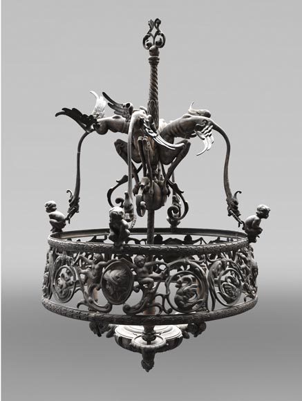 Neo-Renaissance bronze chandelier-0