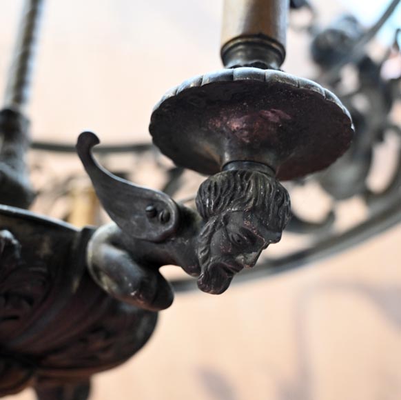 Neo-Renaissance bronze chandelier-7