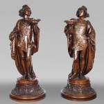GUÉRET FRÈRES (cabinetmakers) and CARRIER-BELLEUSE (model by), Pair of 