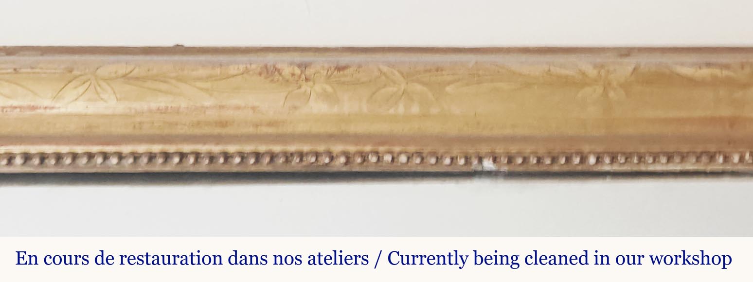 Louis XVI style gilded trumeau with engraved floral decoration-1