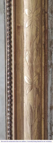 Louis XVI style gilded trumeau with engraved floral decoration-2