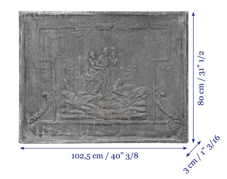 Louis XVI style fireplace plate, triumph of a king-5