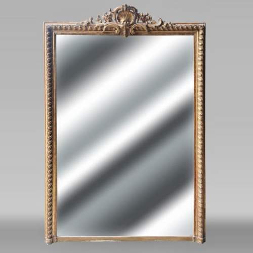 Napoleon III style gilded trumeau with openwork shell