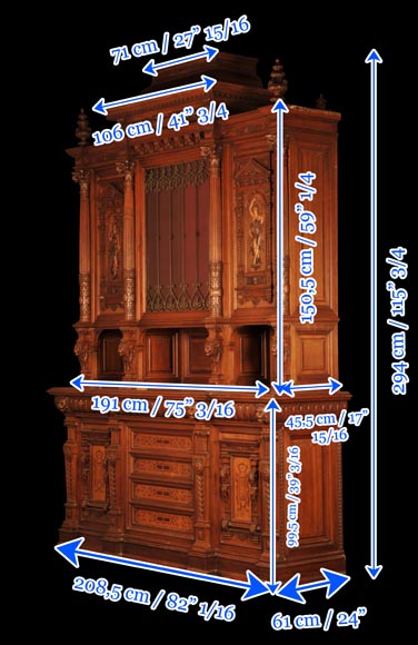 Henri-Auguste FOURDINOIS (1830–1907) – Neo-Renaissance sideboard-9