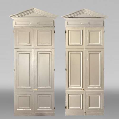 Pair of Double Doors with Architectural Surrounds, Louis XVI Style