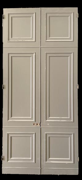 Pair of Double Doors with Architectural Surrounds, Louis XVI Style-2