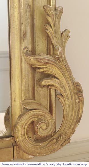 Napoleon III style gilded trumeau topped with a putto-4