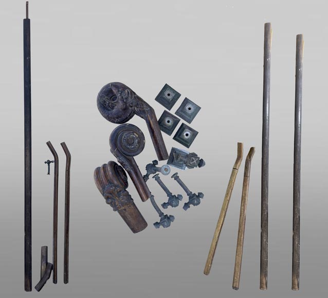 Carved Mahogany Stair Handrail, Napoleon III Period-0