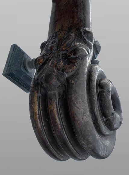 Carved Mahogany Stair Handrail, Napoleon III Period-6