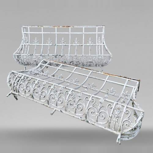 Pair of Cast Iron Balconies, Napoleon III Period