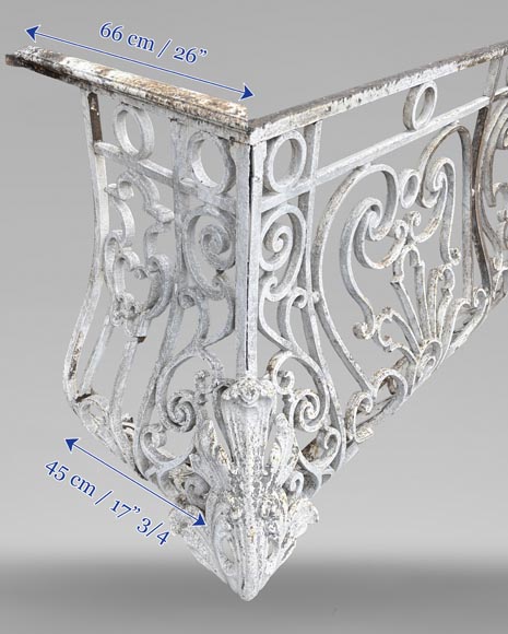 Napoleon III Curved Wrought Iron Balcony Railing Napoleon III Curved Wrought Iron Balcony Railing-4