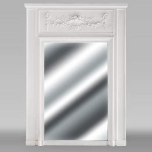 Louis XVI style trumeau decorated with a basket of flowers