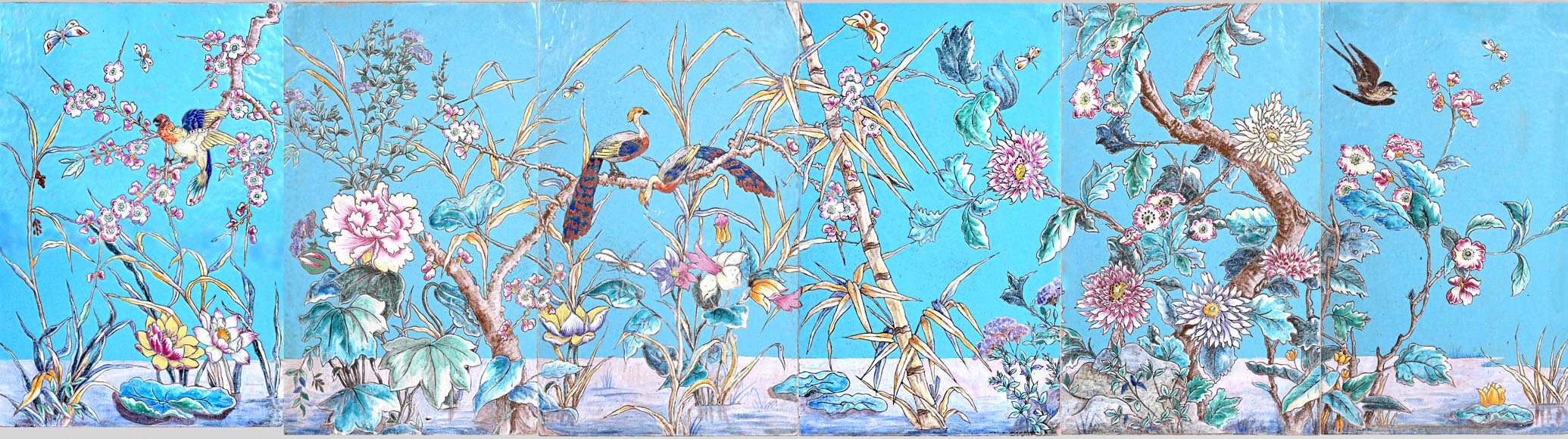 Eugène COLLINOT, Decorative Japanese-style earthenware plaques-1