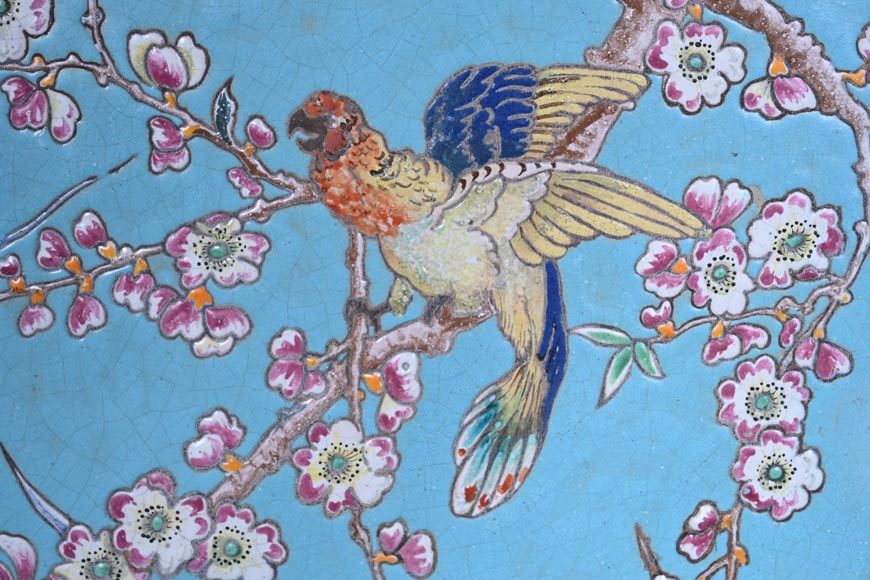 Eugène COLLINOT, Decorative Japanese-style earthenware plaques-6