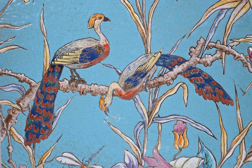 Eugène COLLINOT, Decorative Japanese-style earthenware plaques-10