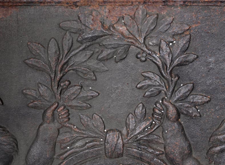 Cast iron fireback depicting Louis XVI-3