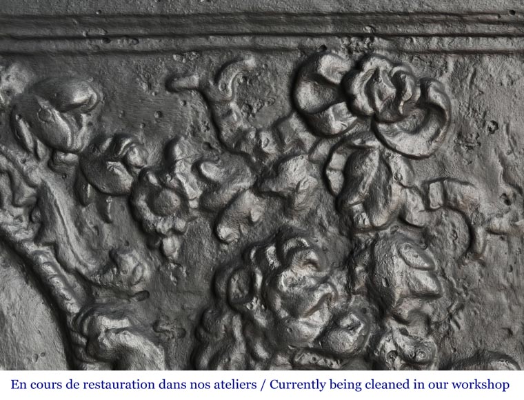 Fireplace plaque decorated with lions and pilasters Fireplace plaque decorated with lions and pilasters-6