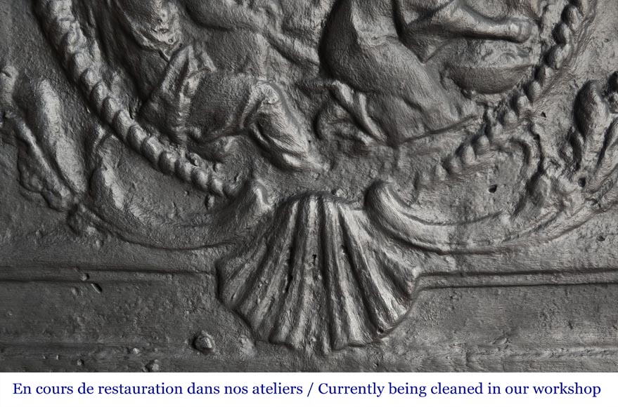Fireplace plaque decorated with lions and pilasters Fireplace plaque decorated with lions and pilasters-10