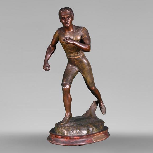 “The Race Winner”, regule statuette with polychrome patina-0