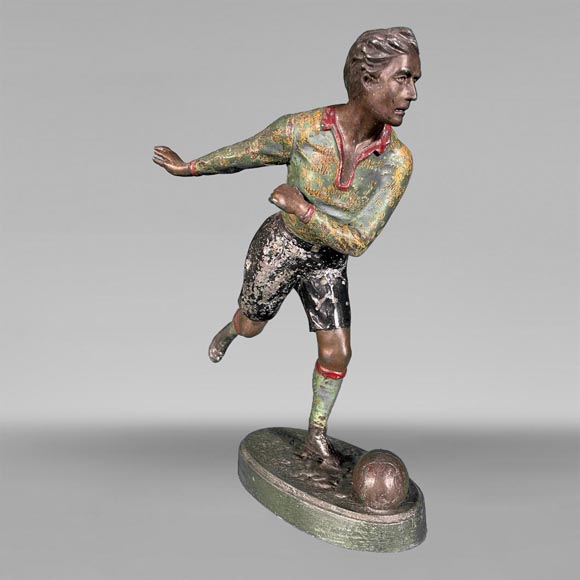 “Soccer”, polychrome statuette in regula-0