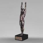 “ Swimmer ”, statuette in patinated metal