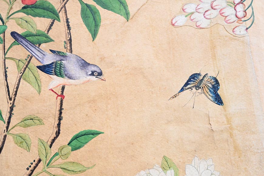 Five wallpaper panels, China, 18th century Five wallpaper panels, China, 18th century-12